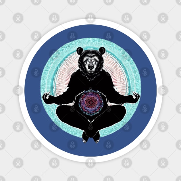 Black Bear Mandala Magnet by Phoebe Bird Designs